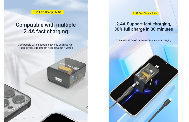 awei C11T Type C Fast Charging Adapter Specifications