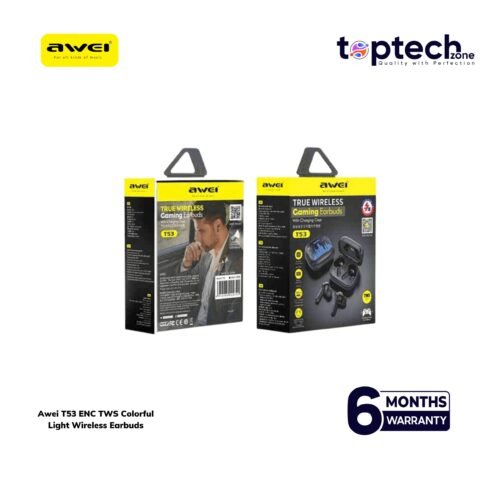 Awei T53 ENC TWS Colorful Light Wireless Earbuds - Image 3
