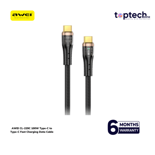 AWEI CL-229C 100W Type-C to Type-C Fast Charging Data Cable