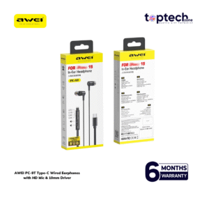 Alternative view of AWEI PC-9T Type-C Wired Earphones with HD Mic & 10mm Driver