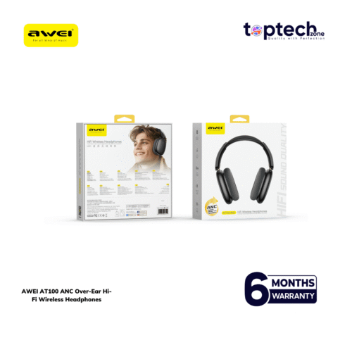 AWEI AT100 ANC Over-Ear Hi-Fi Wireless Headphones - Image 6