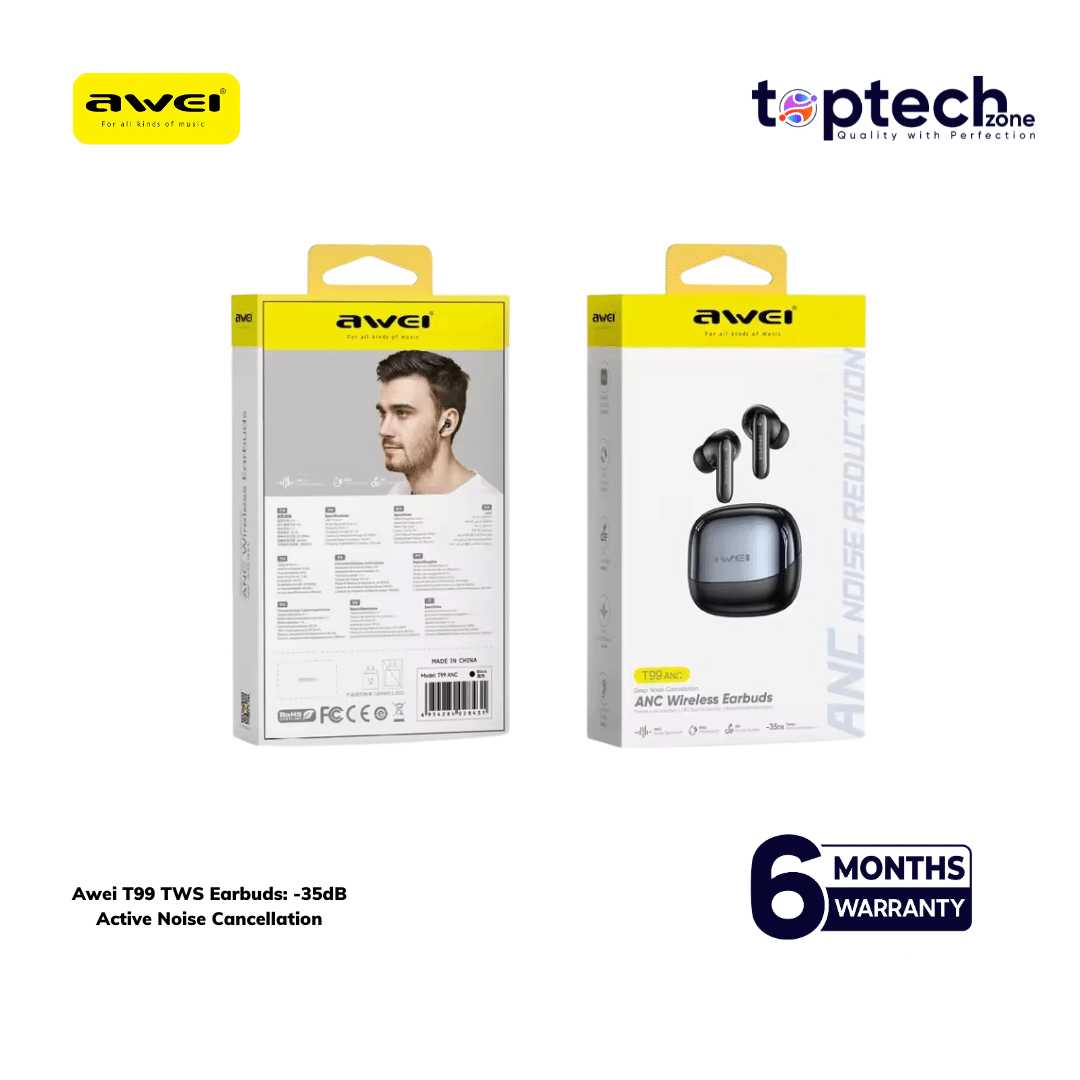 Awei T99 TWS Earbuds -35dB ANC - Image 2