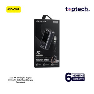 Alternative view of Awei PA-100 Digital Display 20000mAH 22.5W Fast Charging Powerbank