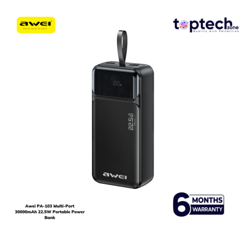Awei PA-103 Multi‑Port 30000mAh 22.5W Portable Power Bank - Image 3