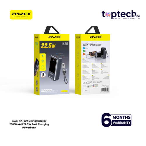 Awei PA-100 Digital Display 20000mAH 22.5W Fast Charging Powerbank - Image 4