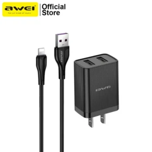 Awei C15L-US Dual USB Wall Charger with 1m Lightning Cable