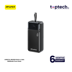 AWEI PA-108 65W Built-in Cable 30000mAh Power Bank
