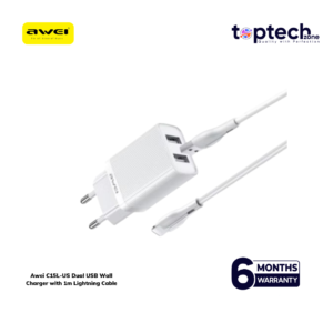 Awei C15L-US Dual USB Wall Charger with 1m Lightning Cable