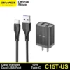 Awei C15T-US Dual USB Wall Charger with Type-C Cable