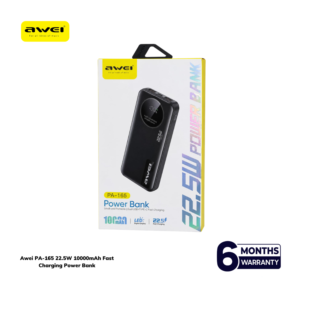 Awei PA-165 22.5W 10000mAh Fast Charging Power Bank