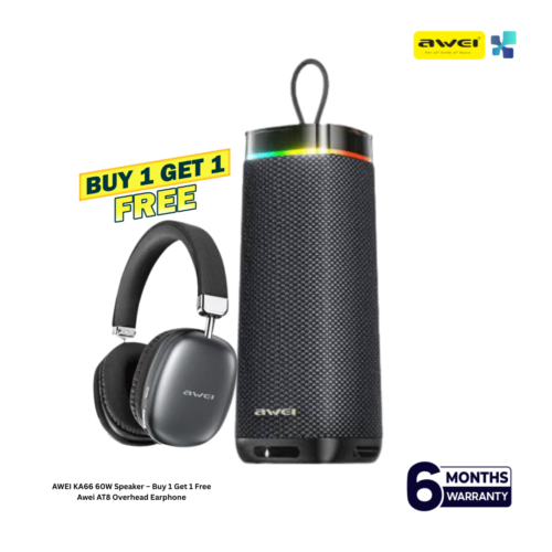 AWEI KA66 60W Speaker – Buy 1 Get 1 Free Awei AT8 Overhead Earphone