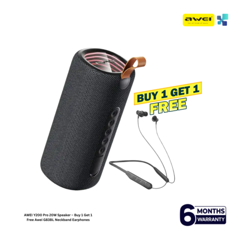 AWEI Y200 Pro 20W Speaker – Buy 1 Get 1 Free Awei G83BL Neckband Earphones