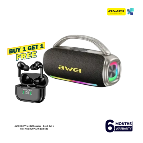 AWEI Y887Pro 40W Speaker – Buy 1 Get 1 Free Awei T29P ANC Earbuds