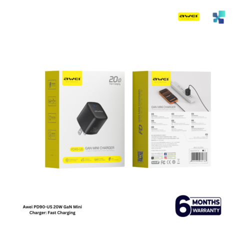 Alternative view of Awei PD90-US 20W GaN Mini Charger: Fast Charging