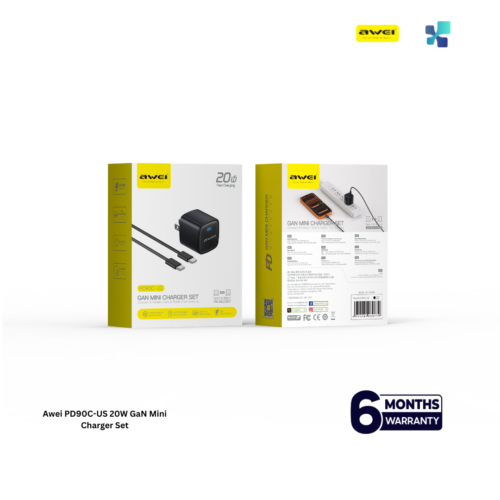 Alternative view of Awei PD90L-US 20W GaN Mini Charger Set