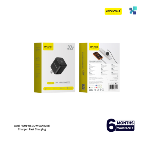 Alternative view of Awei PD91-US 30W GaN Mini Charger: Fast Charging