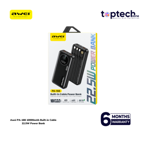 Awei PA-166 10000mAh Built-in Cable 22.5W Power Bank